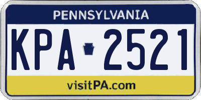 PA license plate KPA2521