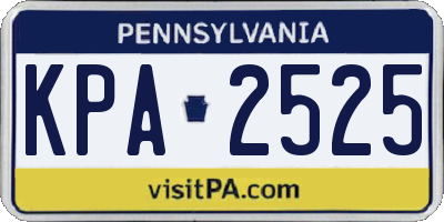 PA license plate KPA2525
