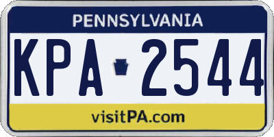 PA license plate KPA2544