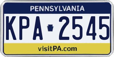 PA license plate KPA2545
