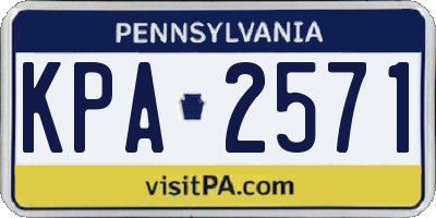 PA license plate KPA2571