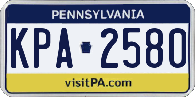 PA license plate KPA2580