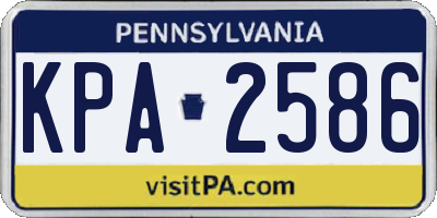 PA license plate KPA2586