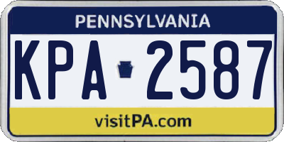 PA license plate KPA2587