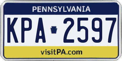 PA license plate KPA2597