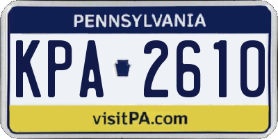 PA license plate KPA2610
