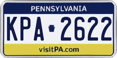 PA license plate KPA2622