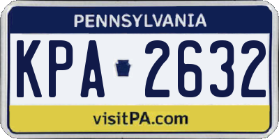 PA license plate KPA2632