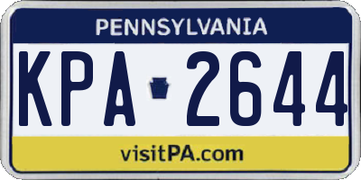 PA license plate KPA2644