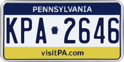 PA license plate KPA2646