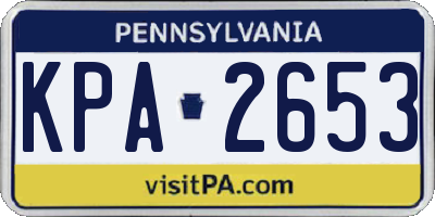PA license plate KPA2653
