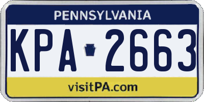 PA license plate KPA2663