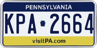 PA license plate KPA2664