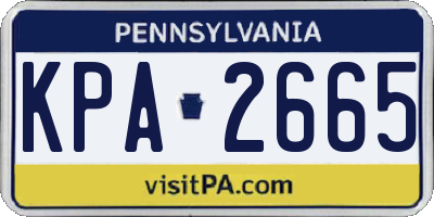 PA license plate KPA2665