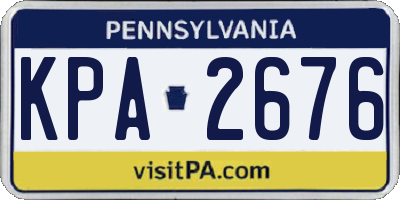 PA license plate KPA2676