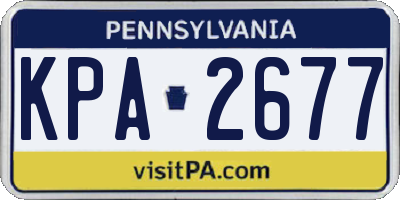 PA license plate KPA2677