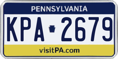 PA license plate KPA2679
