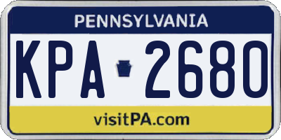 PA license plate KPA2680