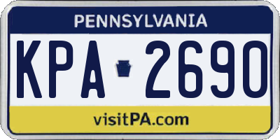 PA license plate KPA2690