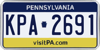 PA license plate KPA2691