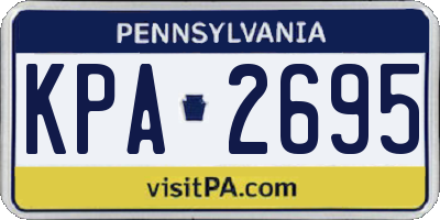 PA license plate KPA2695