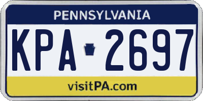 PA license plate KPA2697