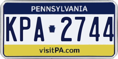 PA license plate KPA2744