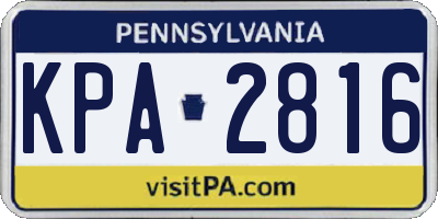PA license plate KPA2816