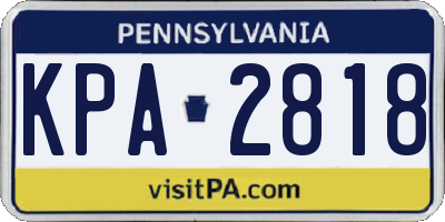 PA license plate KPA2818