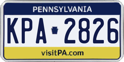 PA license plate KPA2826