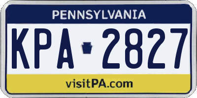PA license plate KPA2827