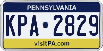 PA license plate KPA2829