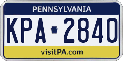 PA license plate KPA2840