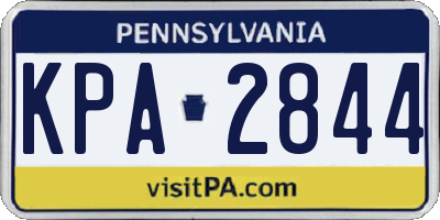 PA license plate KPA2844