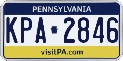 PA license plate KPA2846