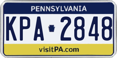 PA license plate KPA2848