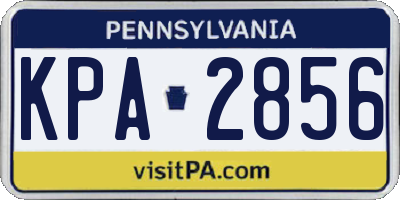 PA license plate KPA2856