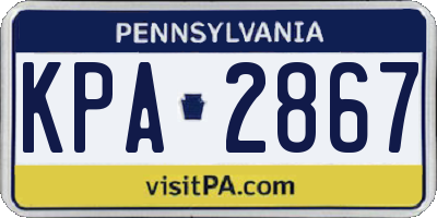 PA license plate KPA2867