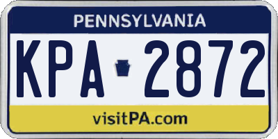 PA license plate KPA2872