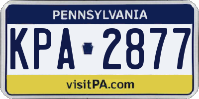 PA license plate KPA2877