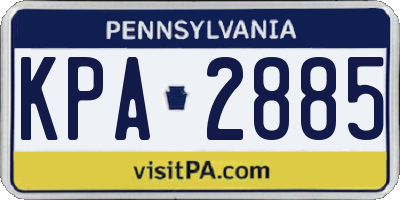 PA license plate KPA2885