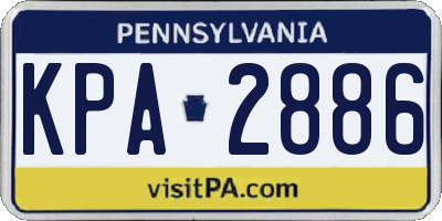 PA license plate KPA2886