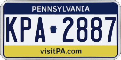 PA license plate KPA2887