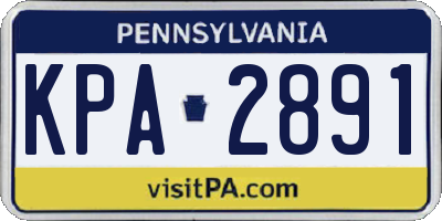 PA license plate KPA2891