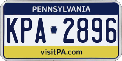 PA license plate KPA2896