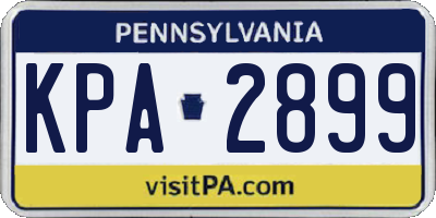 PA license plate KPA2899