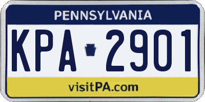 PA license plate KPA2901