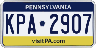 PA license plate KPA2907