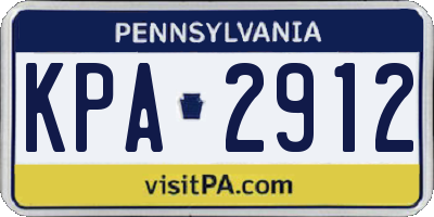 PA license plate KPA2912