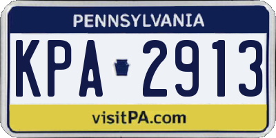 PA license plate KPA2913